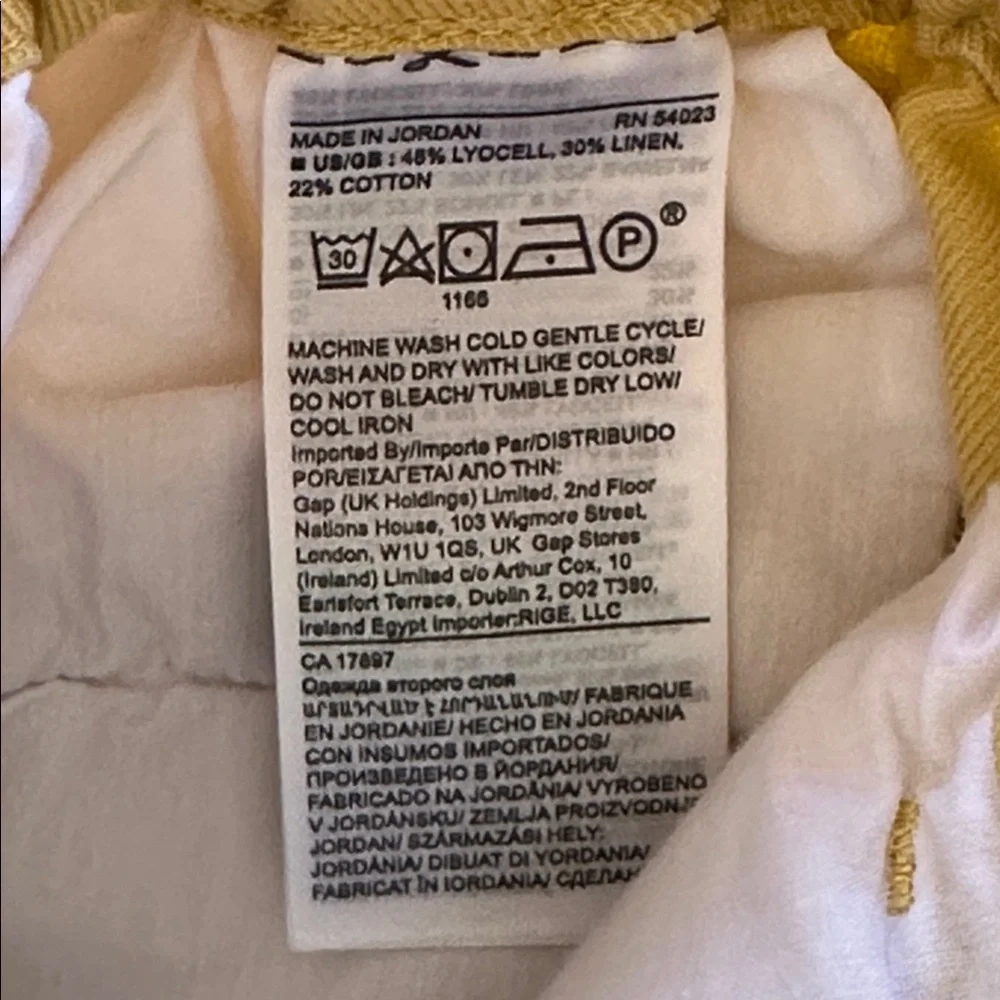Banana Republic sunflower yellow linen-blend pants, size XS